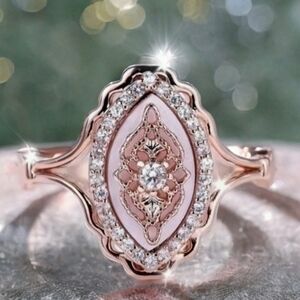 MODCLOTH VINTAGE VICTORIAN ROSE GOLD RING (2) SZ 9